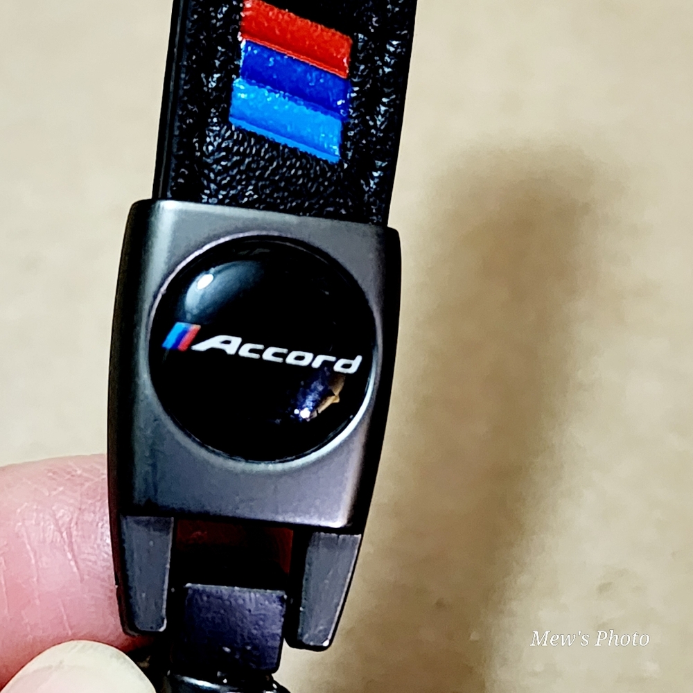 Black Leather Car Keychain Metal Car Honda Accord Accessories - Picture 4 of 4